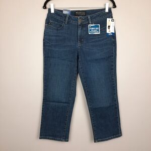 Lee Penelope Curvy Fit Midrise Dark Wash Denim Capris size 6